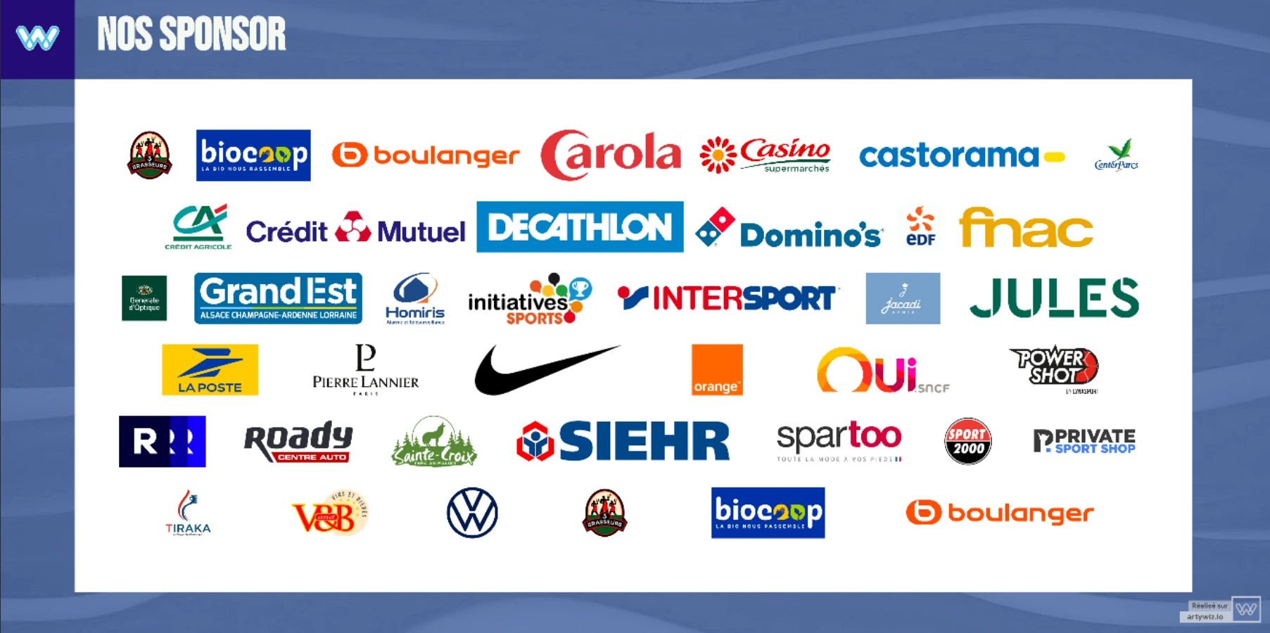 Panneau multi-sponsors installé au clubhouse